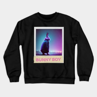 Bunny Boy Card Design in Minimal Grunge Style Crewneck Sweatshirt